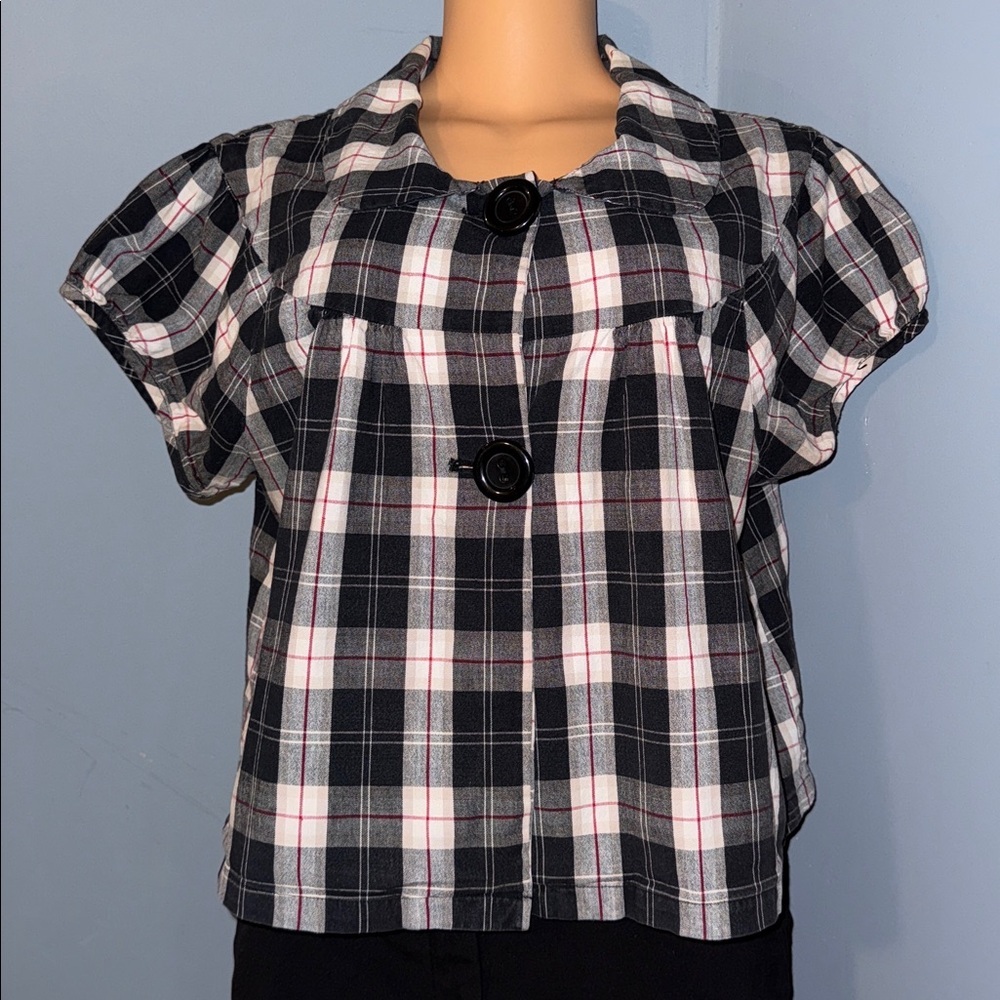 Stylish At Last Plaid Top - Size 1X